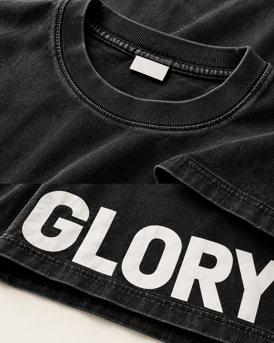 Charcoal T-Shirt Texture and Glory Print.png