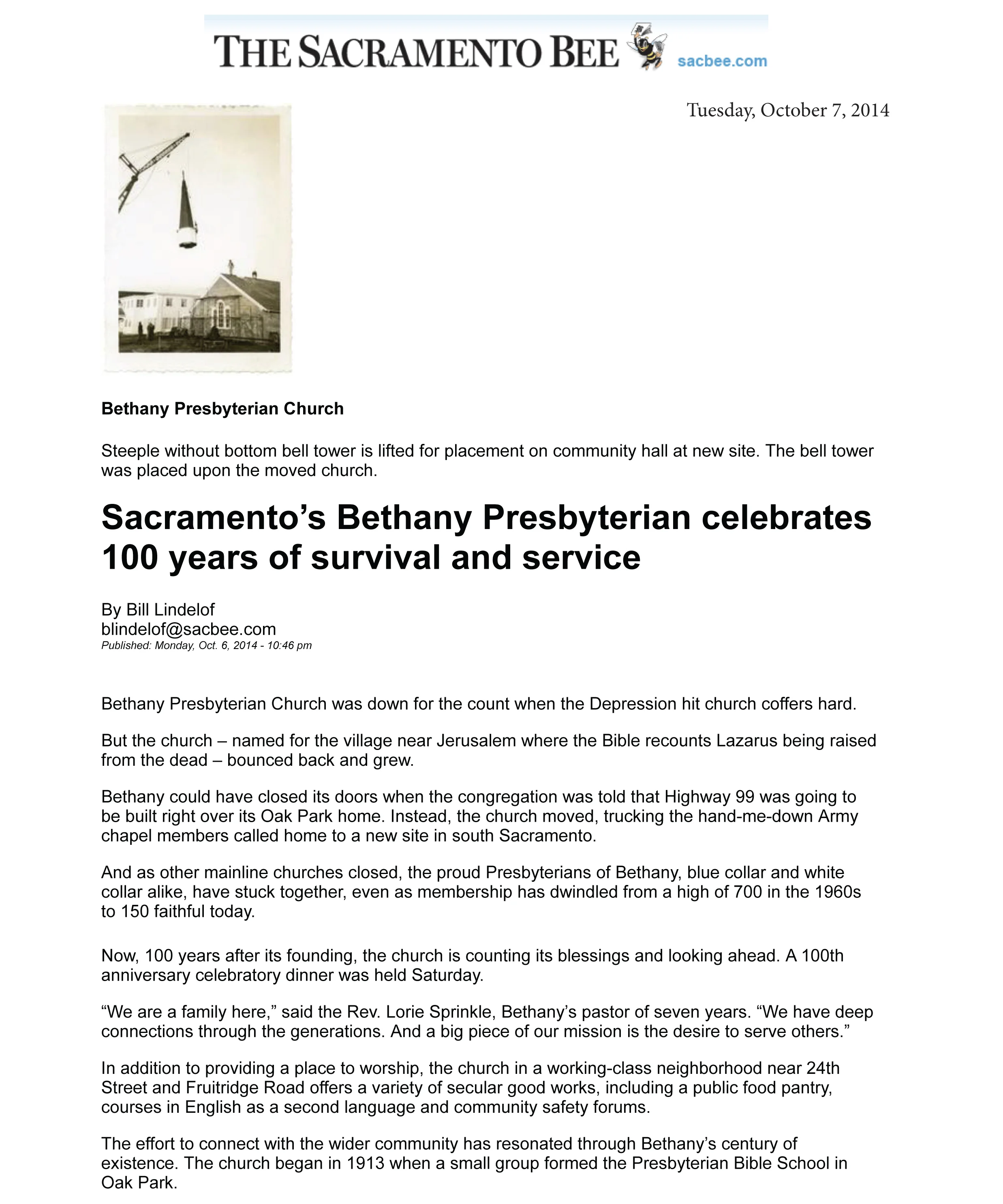 History Bethany Presbyterian Church