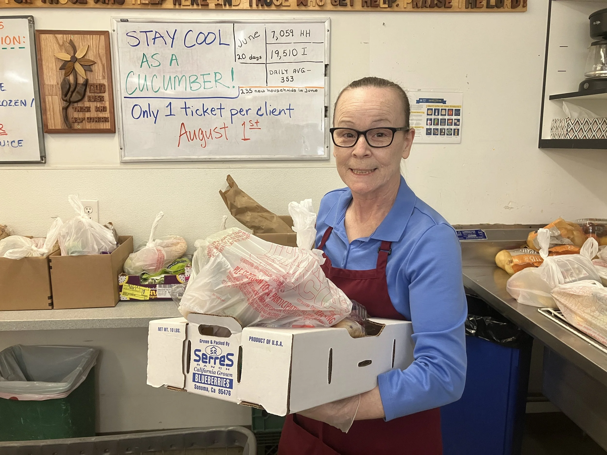 Bethany Volunteered at Food Closet July 29, 2024 