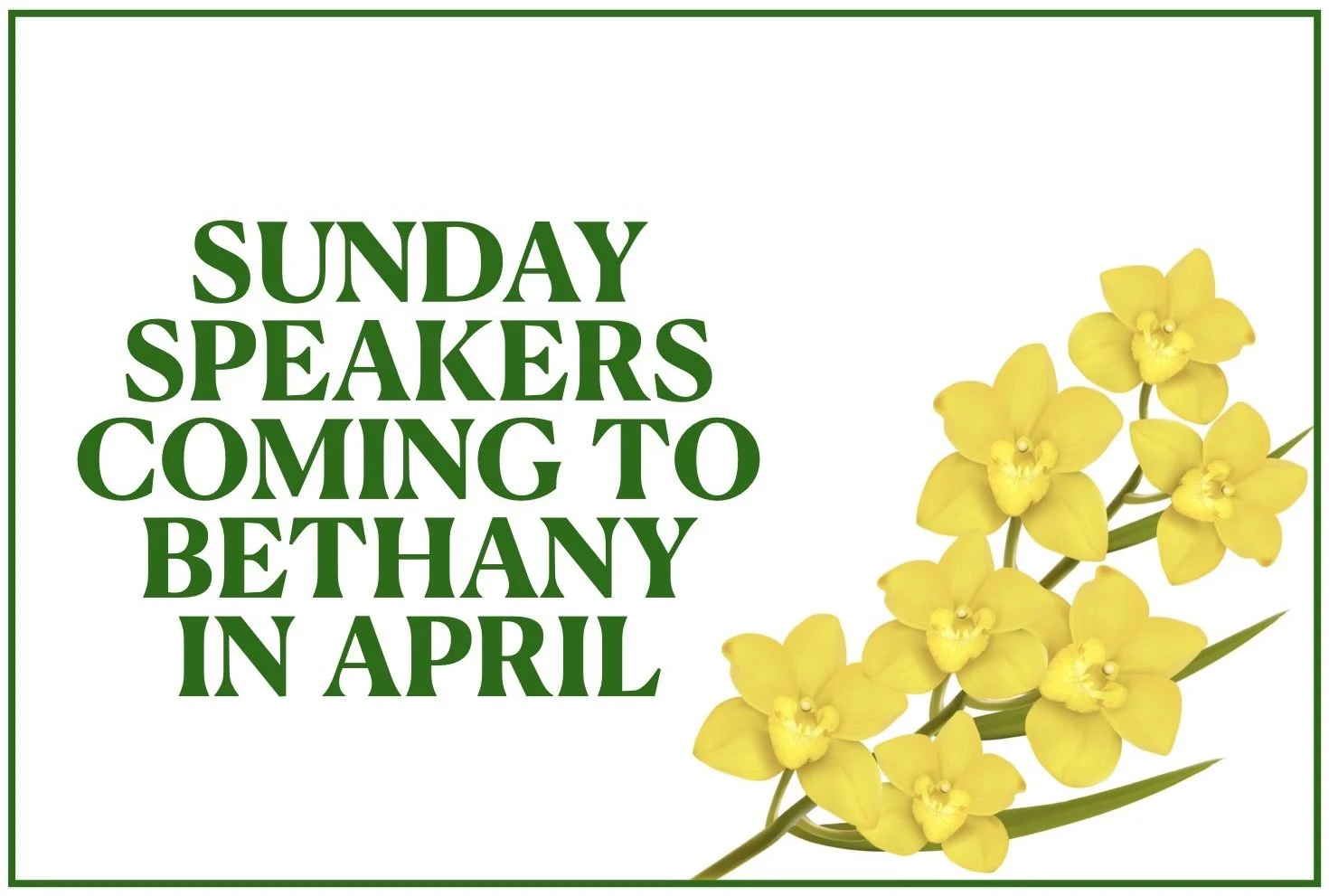 Coming to Bethany ...