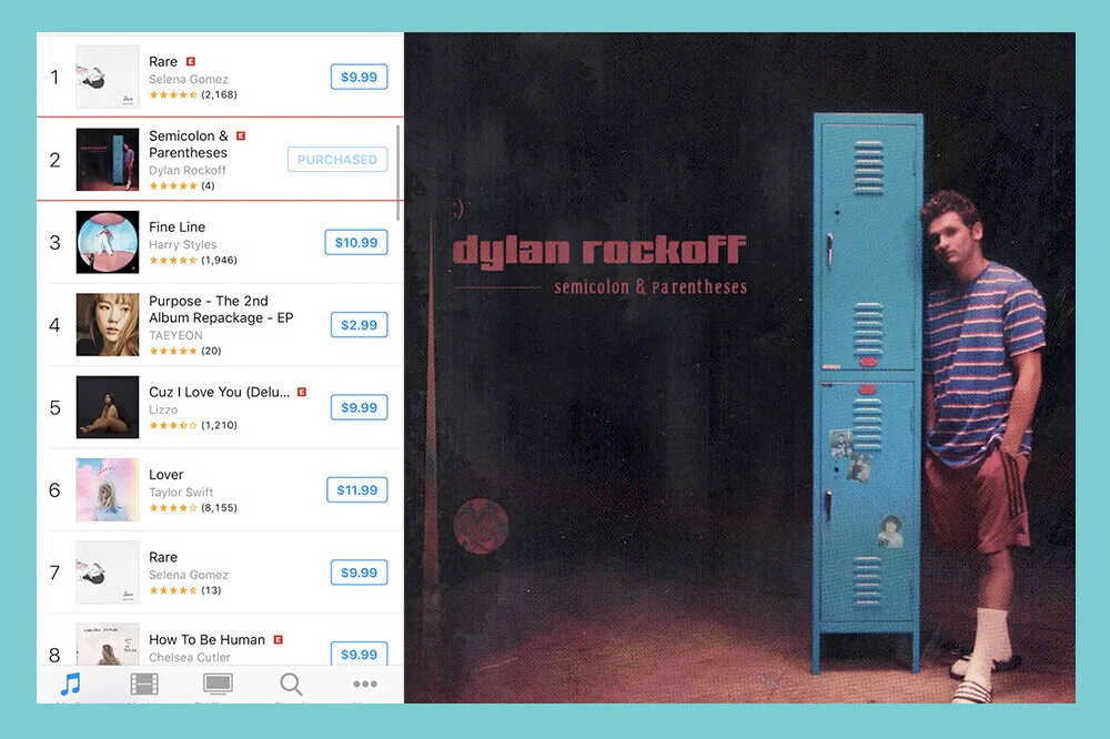 DYLAN ROCKOFF DEBUTS AT #2 ON THE ITUNES POP CHART!