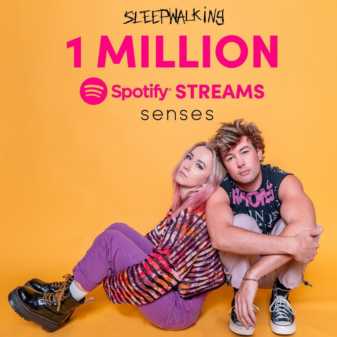 💥 💥 @sensestheband sleepwalking hits 1 MILLION STREAMS on Spotify!! 💥💥