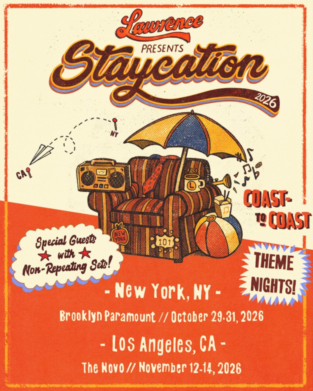 @Lawrencetheband is off to a strong start in 2026! 

✨ STAYCATION 2026 is back! 3 nights NYC + 3 nights LA
✨ Grammy nominees for "Something In The Water (Acoustic-ish)" 
✨ Last chance to catch Lawrence on Broadway in "All Out"
✨ C