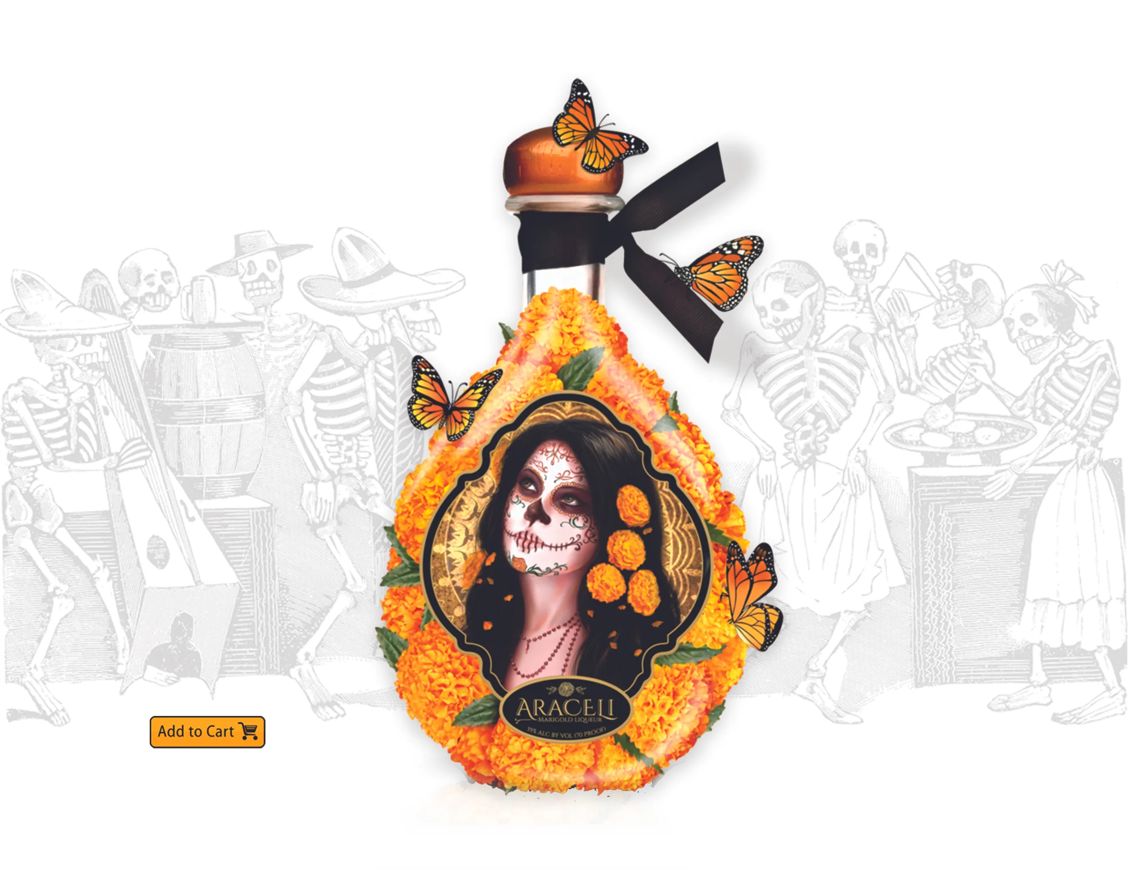 Seductively smooth and exquisitely balanced, Araceli Marigold Liqueur offers a unique bouquet of delicate complex flavors that are bright, floral and fragrant. Araceli Liqueur delivers a wonderful blending of marigold, agave nectar and natural ingredients that create Araceli's one-of-a-kind distinctive flavor. It’s excellent for sipping, or mixed in cocktails.