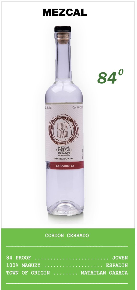 Item 4039 Mezcal Cordon Cerrado - 12/750ml