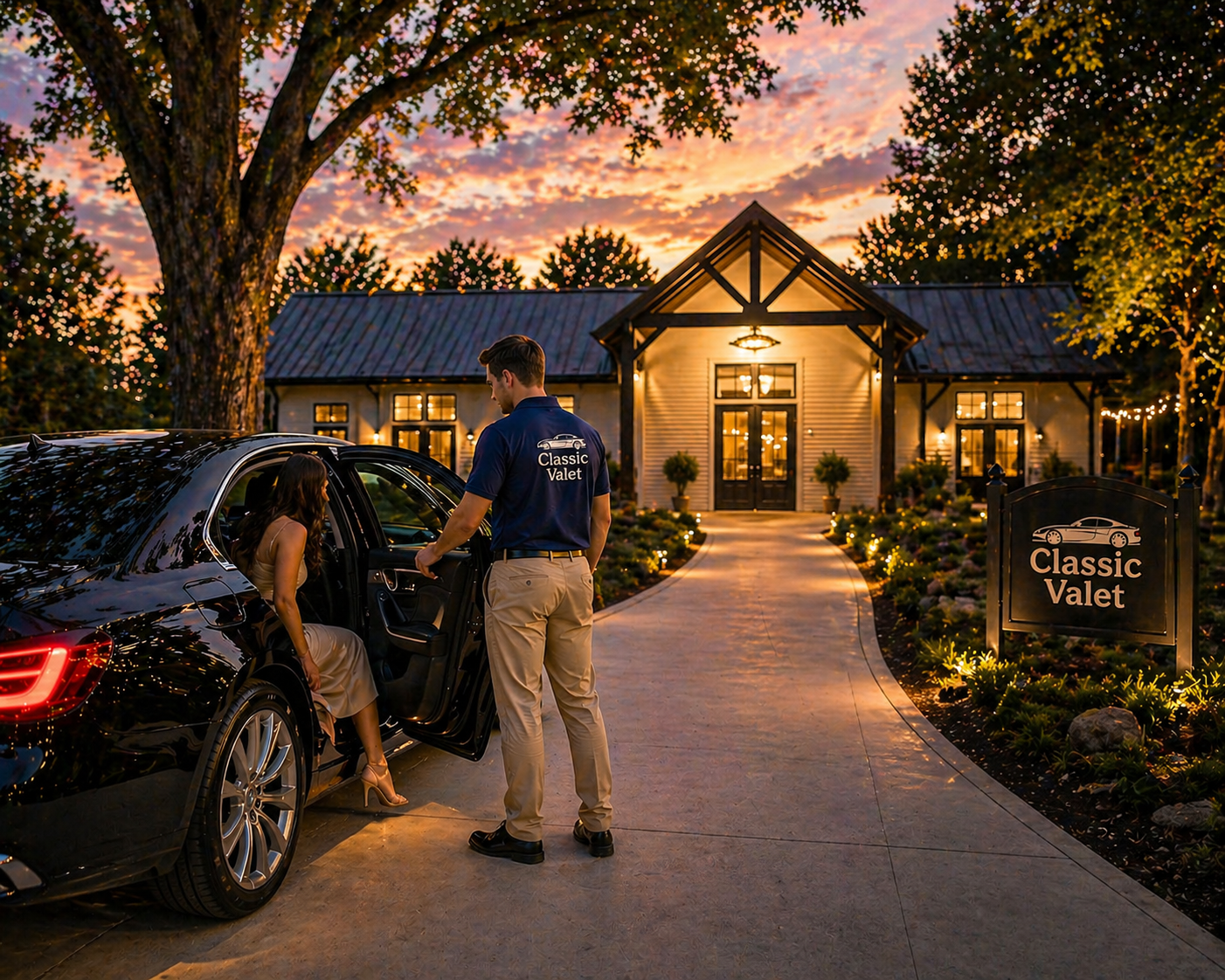 Valet parking service at wedding in Akron, Ohio