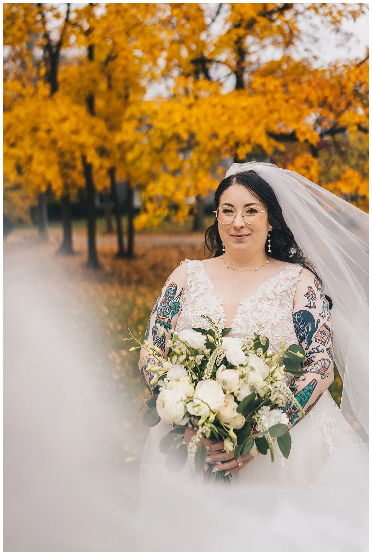 Nashville bride with her beautiful bouquet