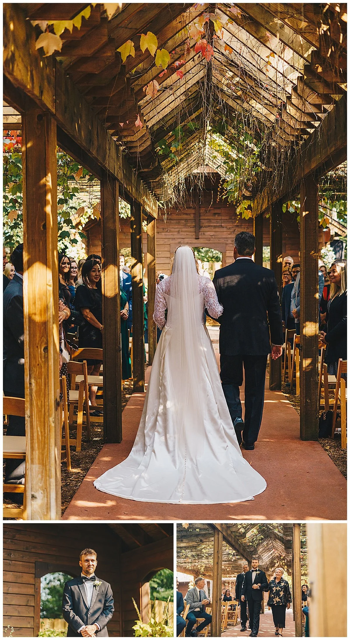 Bride walking down the aisle at BlueBridge Event Center