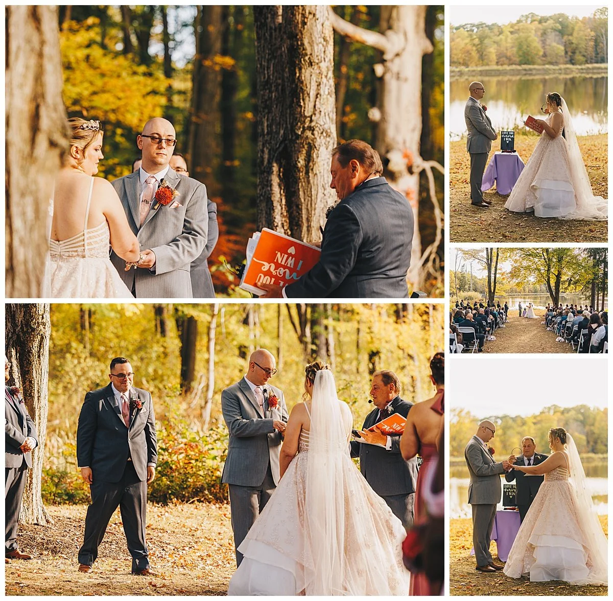 Outdoor wedding ceremony officiated by groom’s father