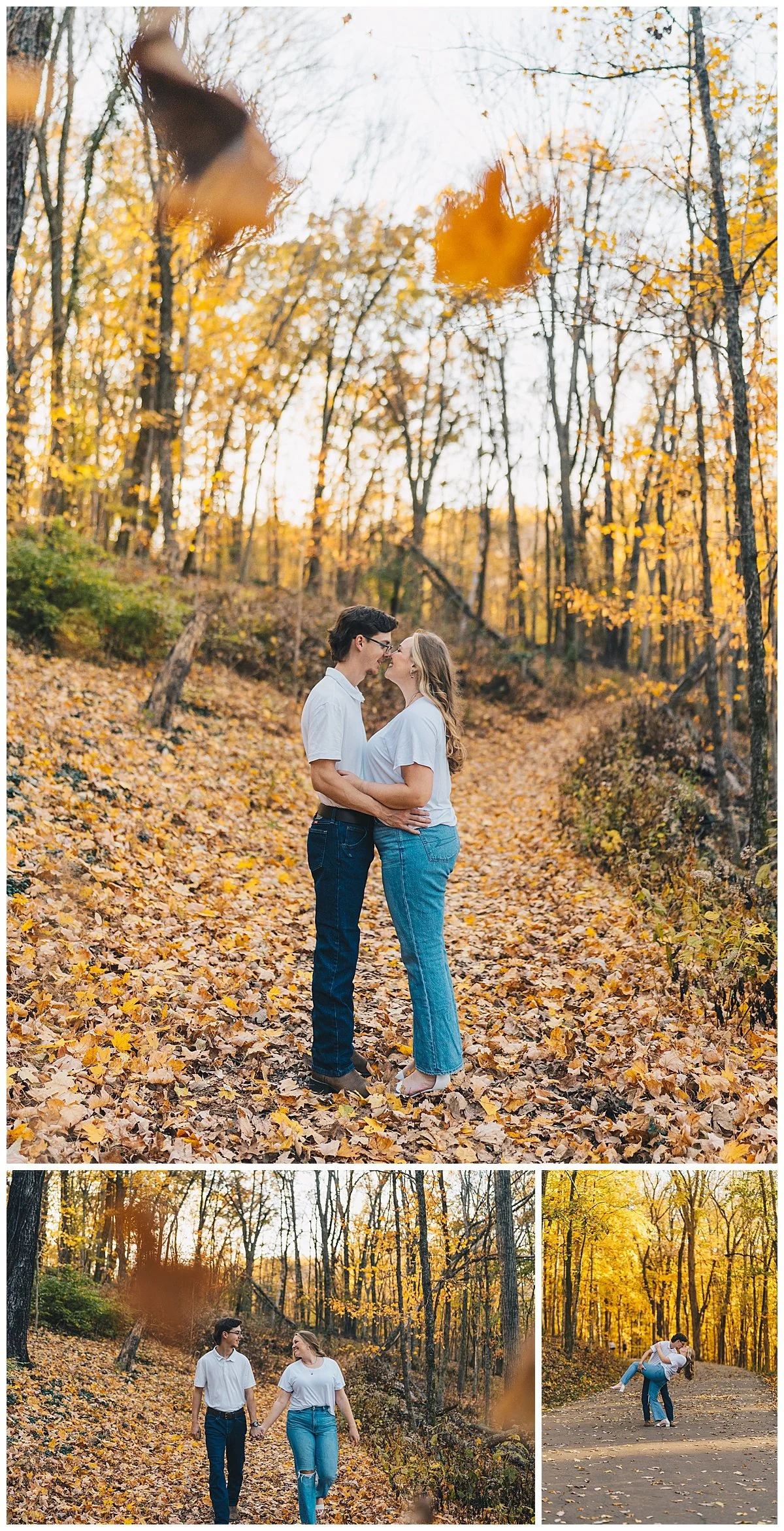 Engagement photos taken by a Nashville wedding photographer at Percy Warner Park
