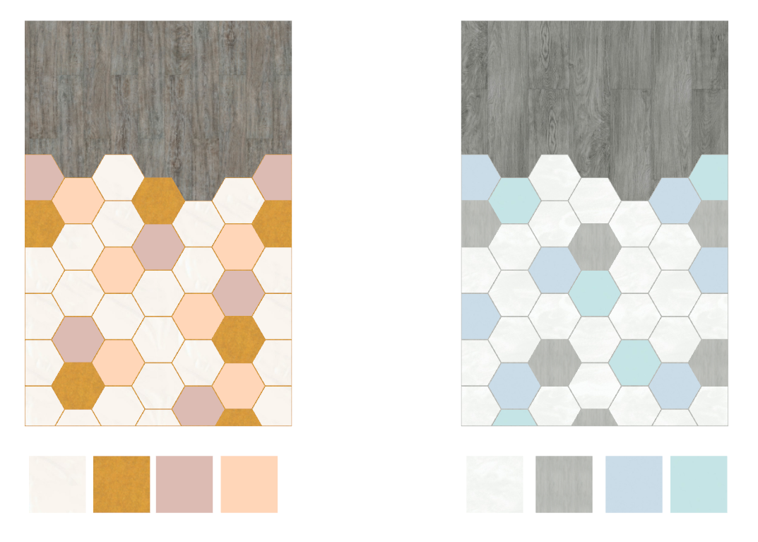 LOBBY FLOOR DESIGN TWO WAY COLOR RENDERING