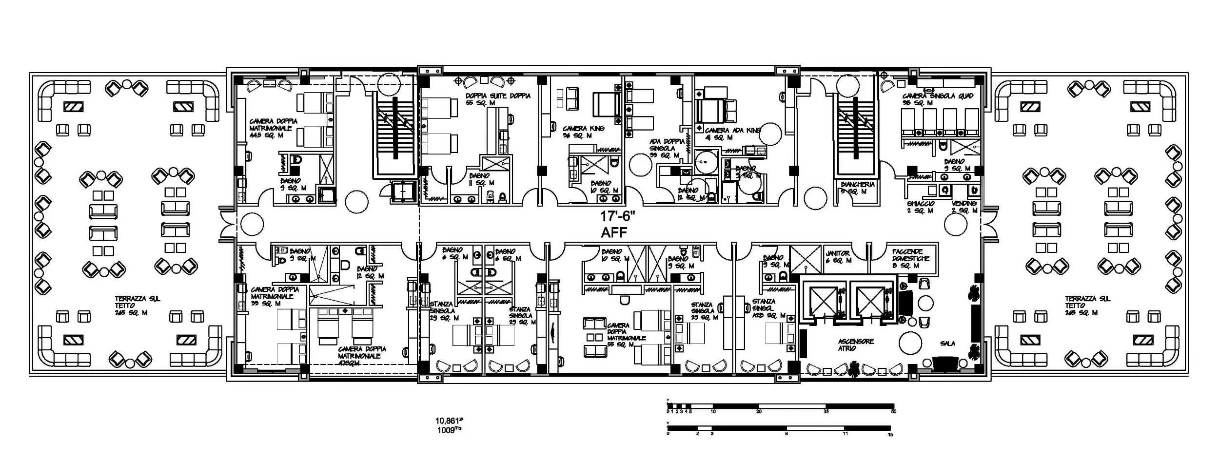 THIRD FLOOR, FLOOR PLAN (ITALIAN, METRIC)