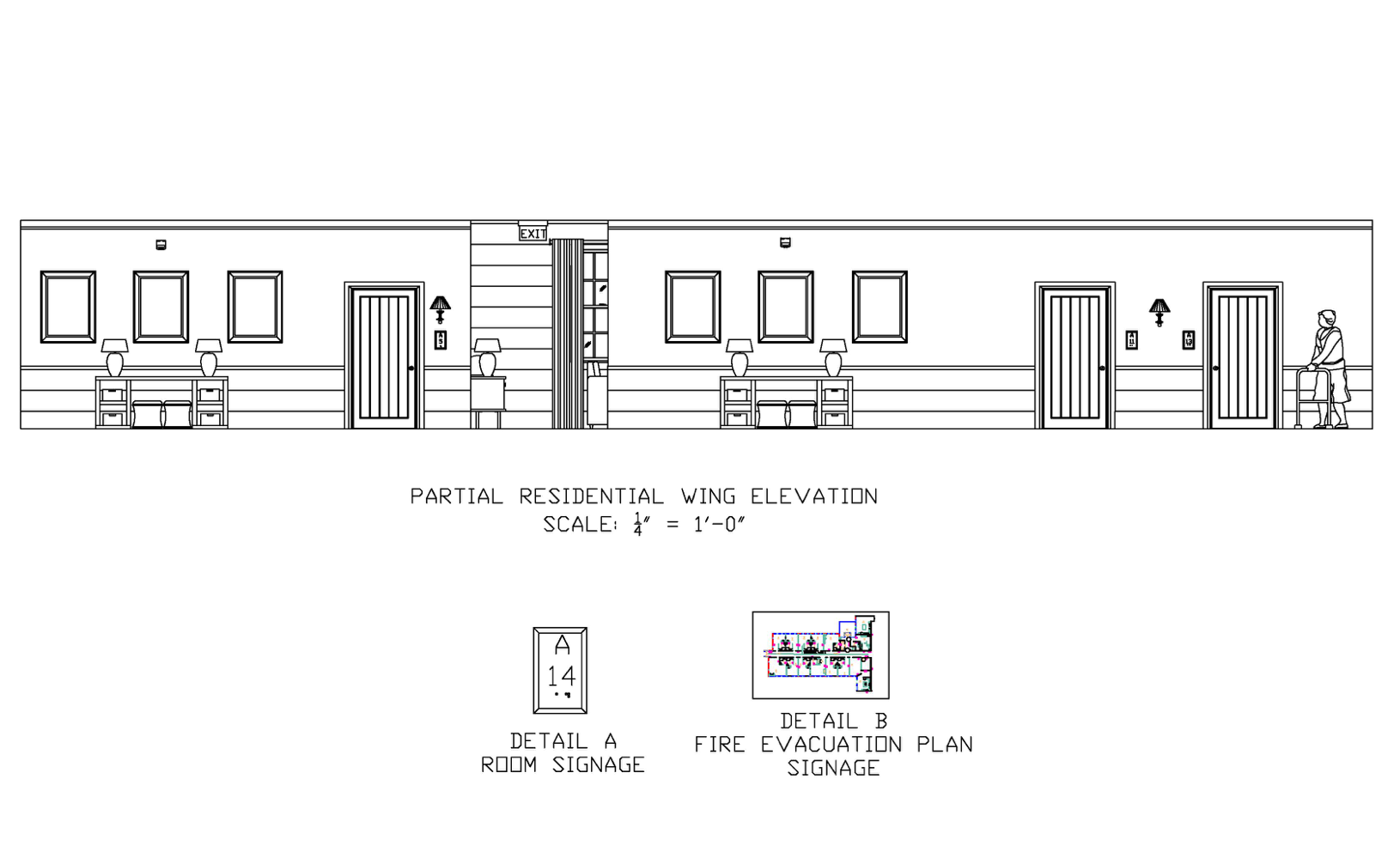 Partial Hallway Elevation