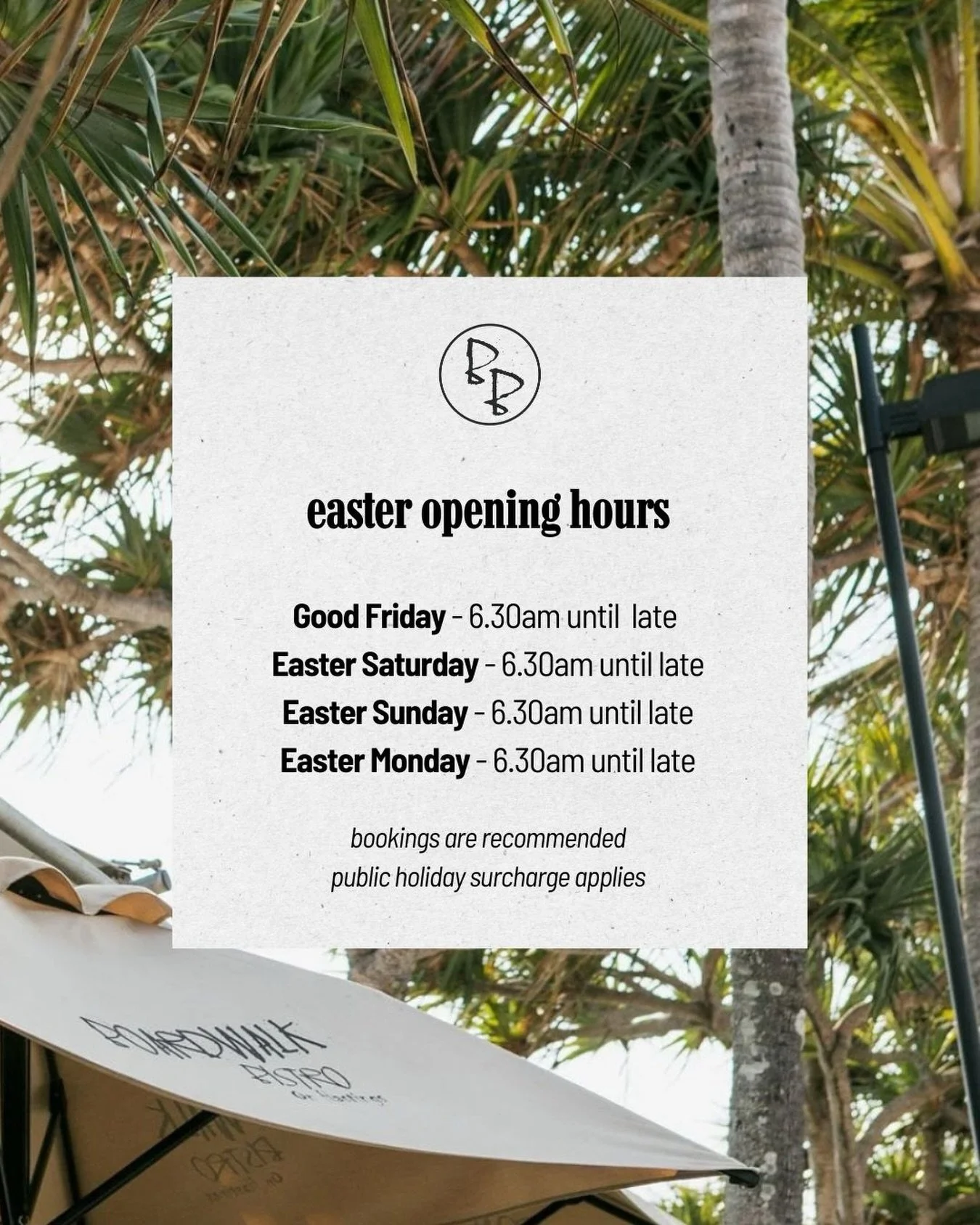 Celebrate the Easter long weekend with family, food &amp; fun at Boardwalk Bistro!
Join us on right on Noosa Main Beach for good vibes, great meals &amp; memories worth sharing 🐰🐣

.
.
.

#noosaholiday #easterlongweekend #noosa #noosamainbeach #vis