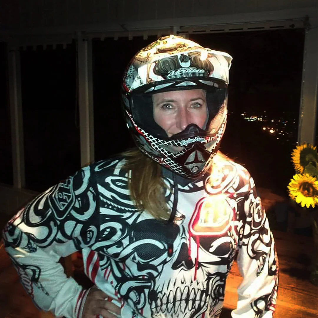 Geared up and ready to take some risks on my dirt bike!