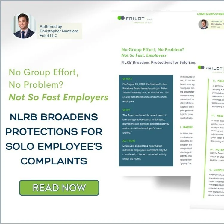 Labor & Employment Update: NLRB Broadens Protections for Solo Employee ...