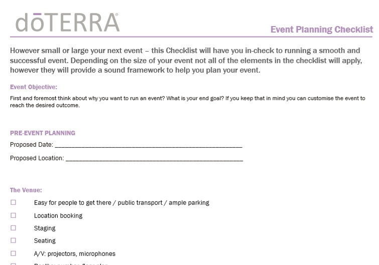 Event Planning Checklist - AUS
