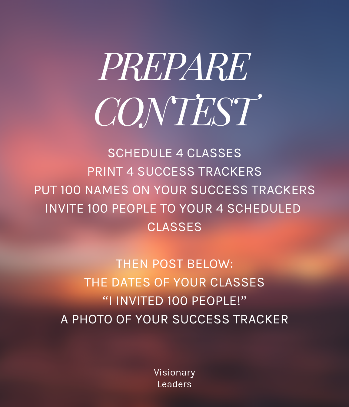 Run a Prepare Contest for your Builders!