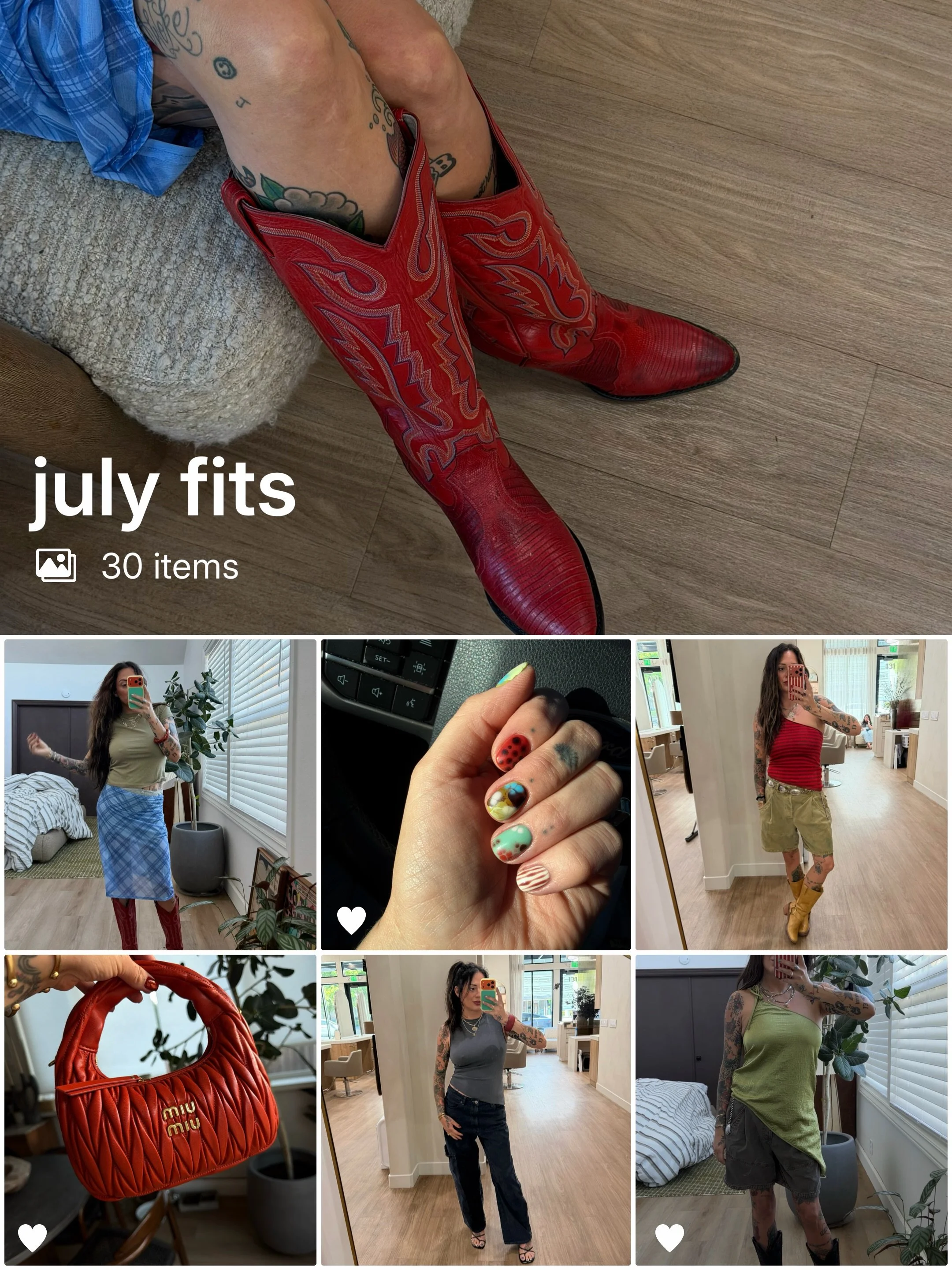 No theme. No aesthetic. Just outfits that survived July and a camera roll that desperately needs an intervention.

Walnut Creek hairstylist, Bay Area hair stylist, nuuly, summer outfit, fit check