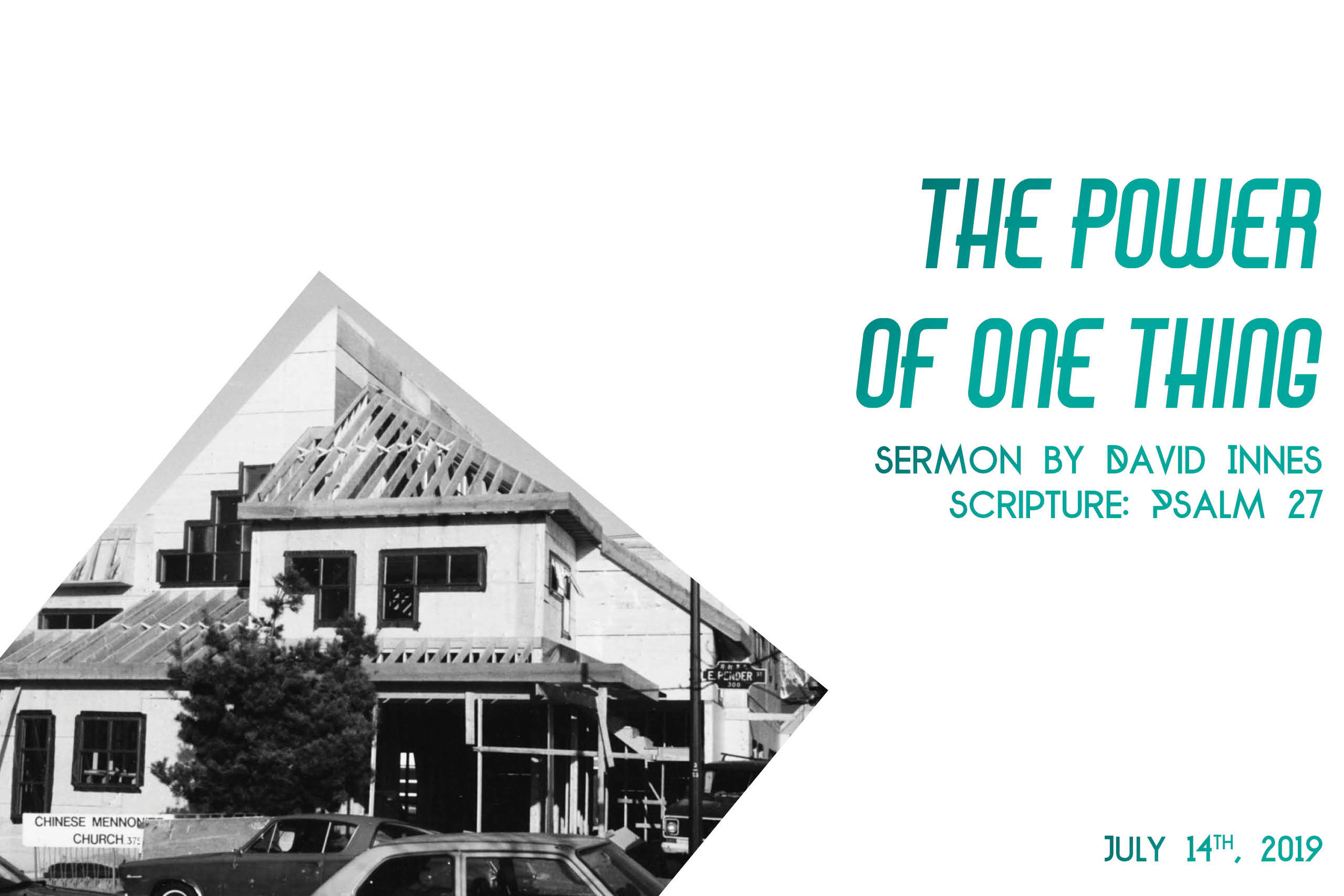 David Innes: Psalm 27 – The Power of One Thing