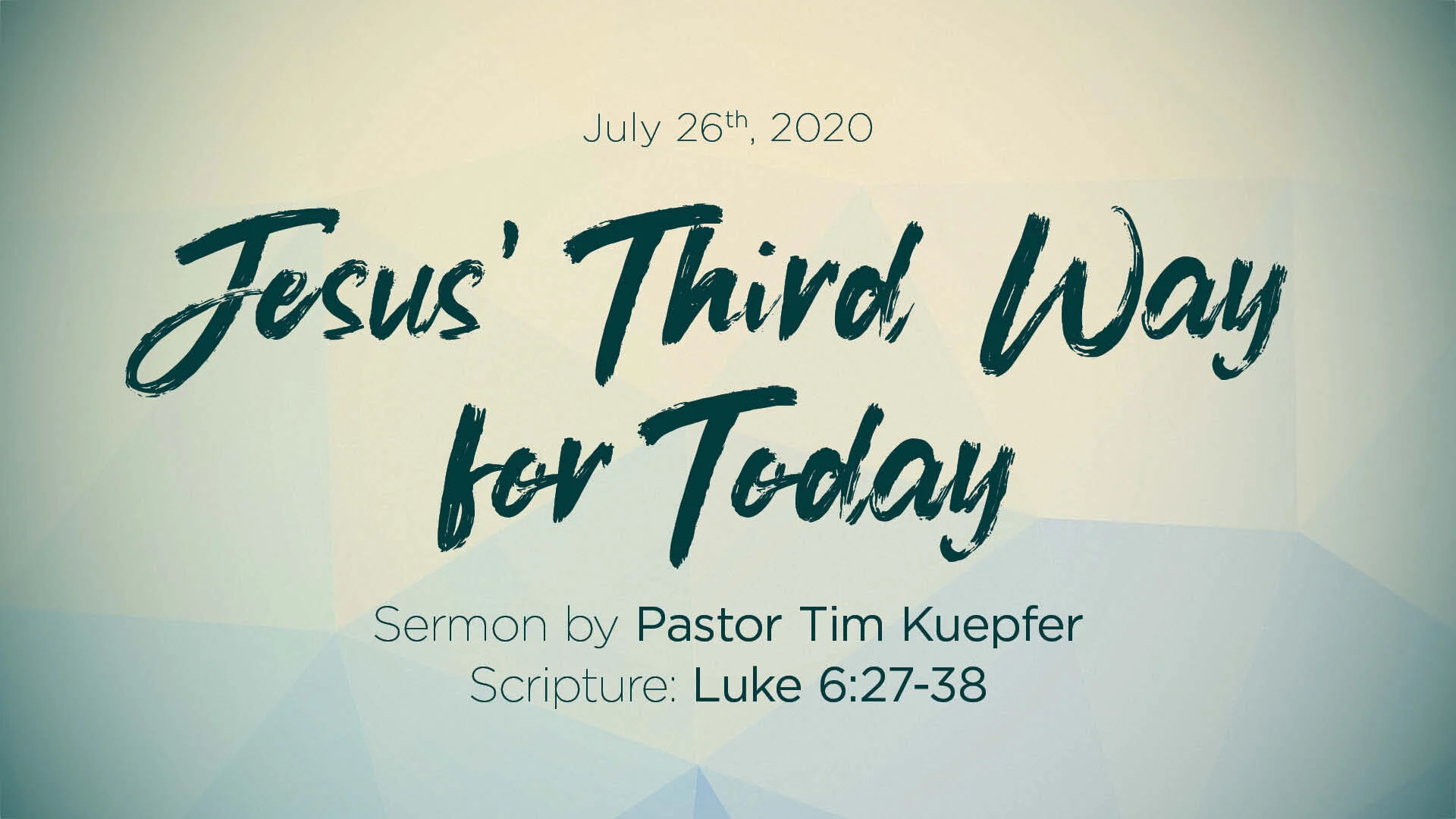Luke 6:27-38 – Jesus' Third Way for Today