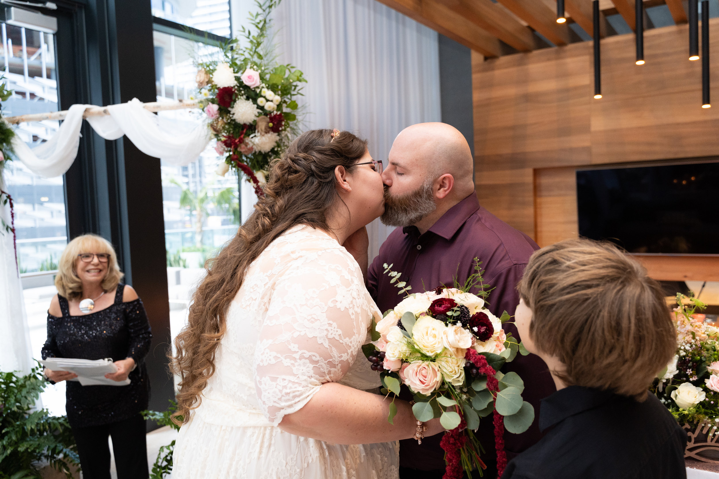 Intimate roof-top wedding