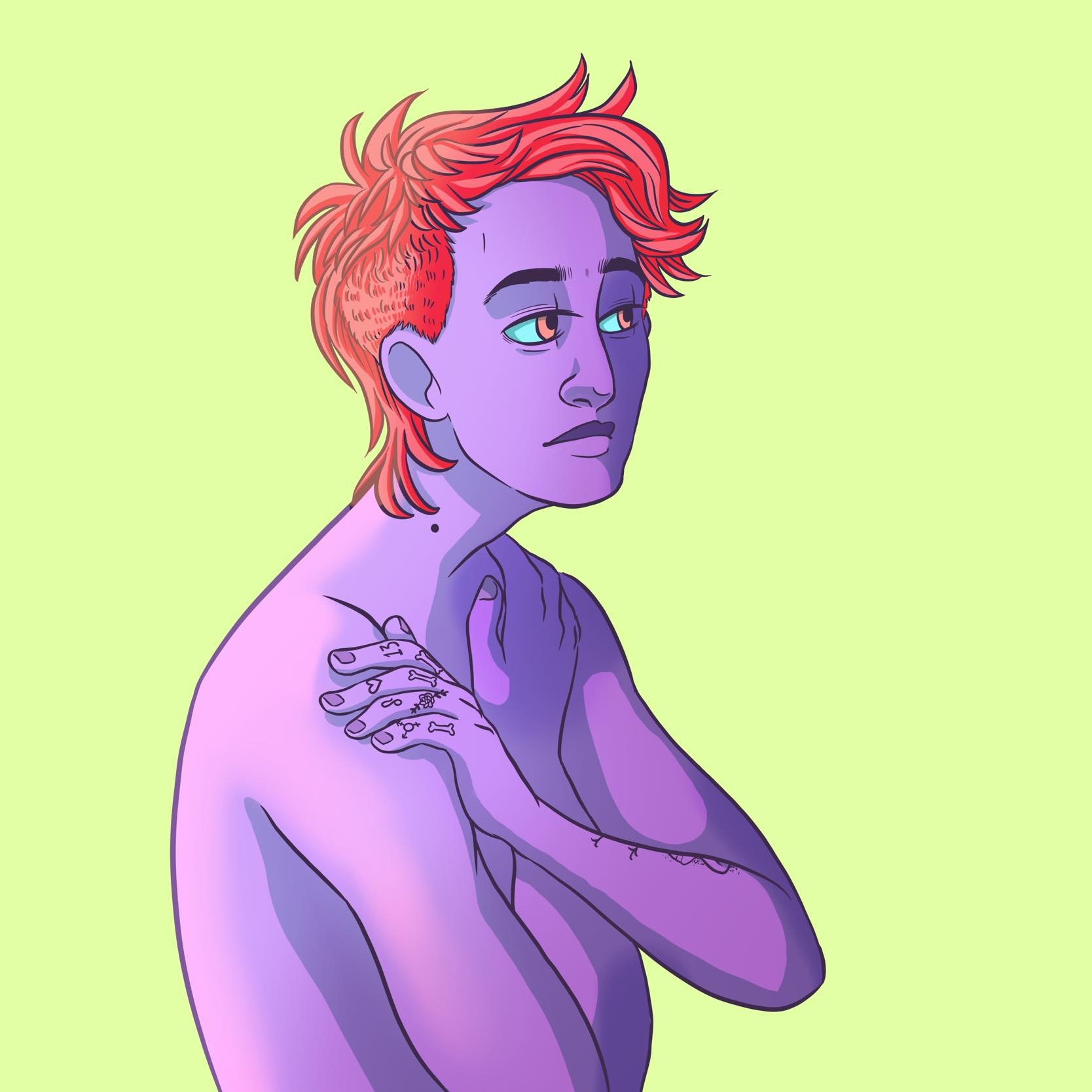 self portrait cartoony purple.jpeg