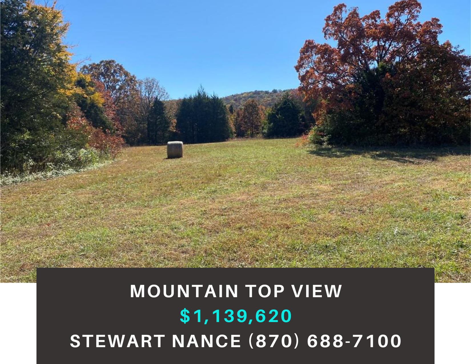      

 
    Mountain Top View    MLS:  1235058  Location:  Harrison, AR  Type:  Agriculture, Dev Potential, Pasture, Recreational  Price:  $1,139,620  Own your own mountain-top with an incredible 270 degree mountain-top view down onto your gently ro