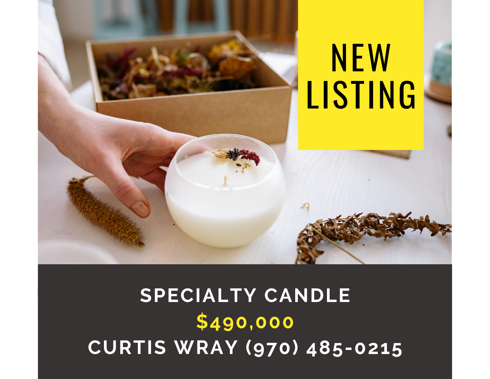       
  
     Specialty Candle    Type:  Specialty Retail, Entertainment, Specialty Manufacturing  Price:   $490,000   DIY candle-making experience where customers create custom, eco-friendly candles. Visitors select vessels, blend custom scents, an