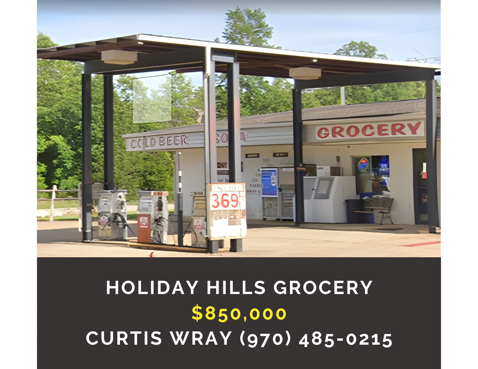       
  
     Holiday Hills Grocery    Type:  Convenience Store, Retail, Fuel  Location:  North Arkansas  Price:  $850,000  MLS : 1336392  This is a long-established convenience store located in North Central Arkansas. Because of its location, they 