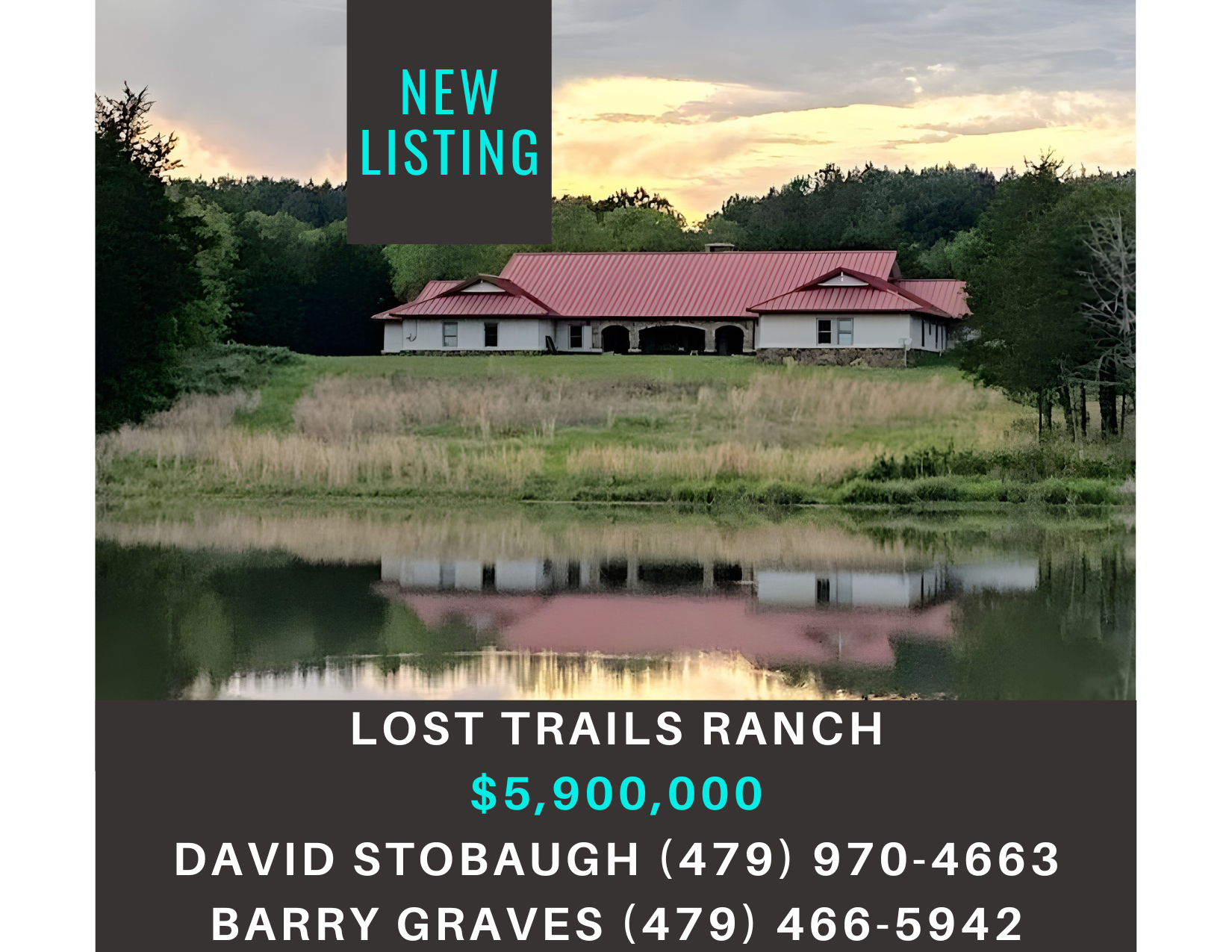       
  
     Lost Trails Ranch    Type:  Commercial, Real Estate, Hospitality  Price:  $5,900,000  MLS:  1338291  220 Acres of Ozark Adventure and Luxury. Discover your private Ozark paradise!  Lost Trails Ranch spans 220 acres of breathtaking wild