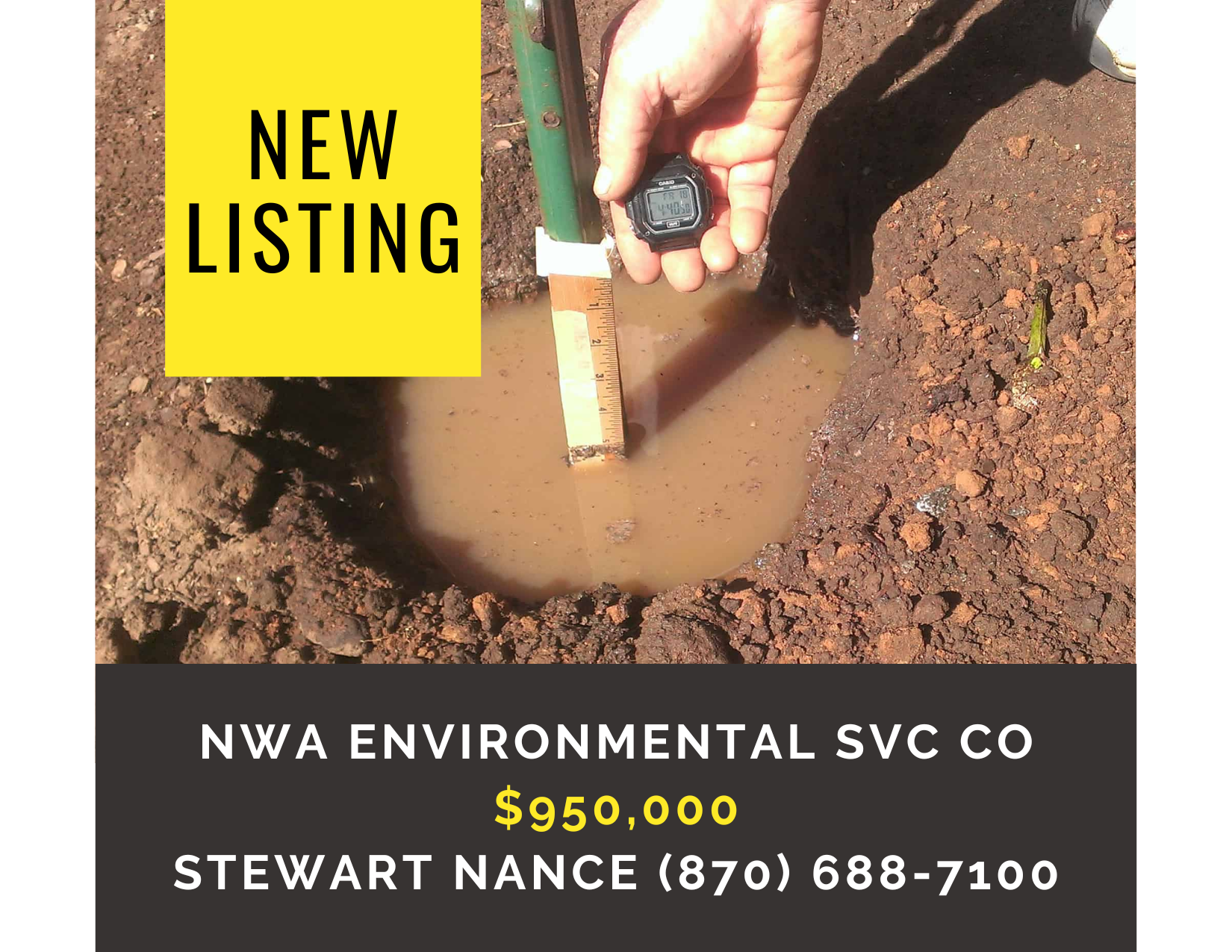       
  
     NW Arkansas Environmental Services Company    Type:   Environmental services, Waste management, Residential/Commercial construction  Location:  Northwest Arkansas  Price:  $950,000   DESCRIPTION : Professional high-growth environmental