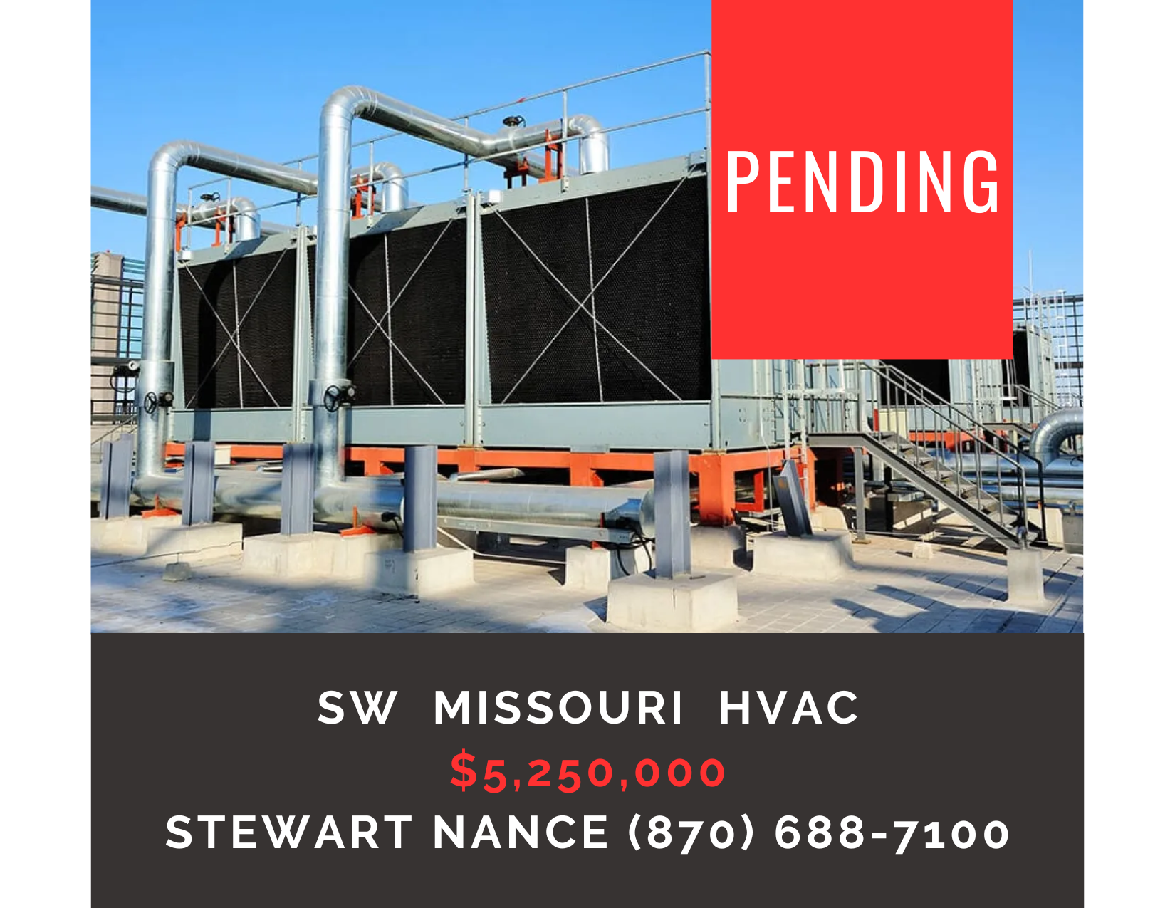       
  
    Region's Premier Commercial HVAC Company   Type:  HVAC, Service Industry, Commercial  Location:  Southwest Missouri   UNDER CONTRACT: $5,250,000    Southwest Missouri contractor founded in 2004 known as area leader in commercial HVAC in