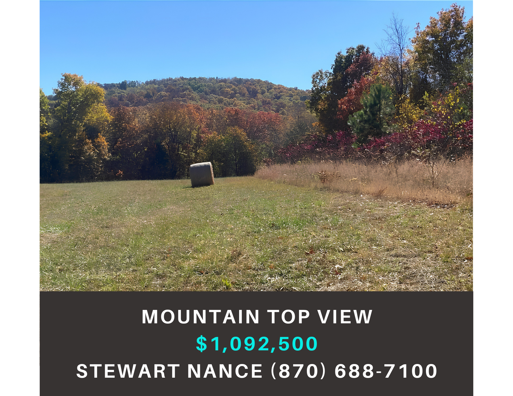       
  
     Mountain Top View    MLS:  1235058  Location:  Harrison, AR  Type:  Agriculture, Dev Potential, Pasture, Recreational  Price:  $1,139,620  Own your own mountain-top with an incredible 270 degree mountain-top view down onto your gently 