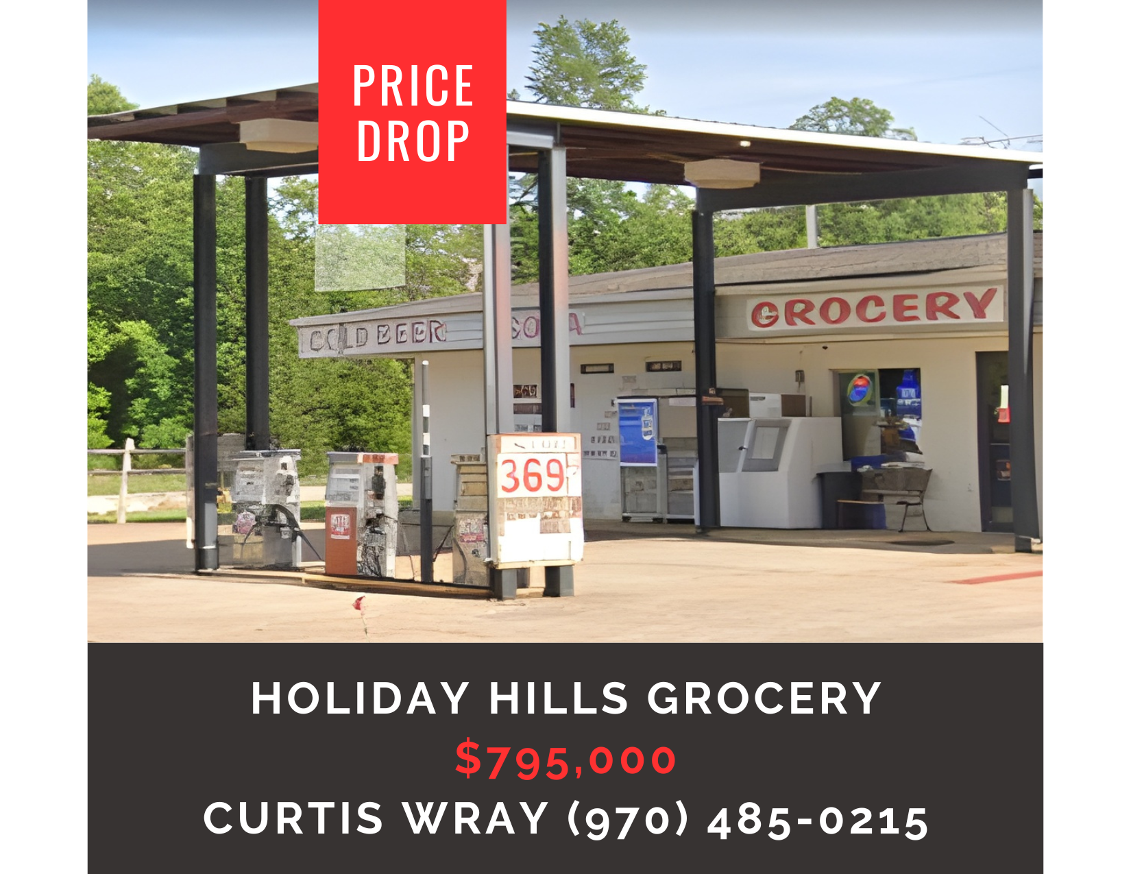       
  
     Holiday Hills Grocery    Type:  Convenience Store, Retail, Fuel  Location:  North Arkansas  Price Drop:    $795,000    MLS : 1336392  This is a long-established convenience store located in North Central Arkansas. Because of its locati