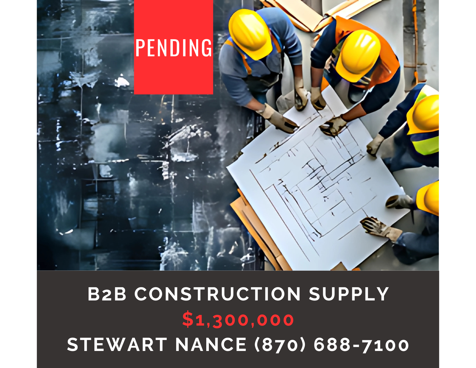       
  
     B2B Construction Supply    Type:  Supplier, Construction, Manufacturing  Location:  Northeast Oklahoma  Price:    $1,300,000    Established and successful underground construction supply house for mid-America with 2 dozen loyal Midwest