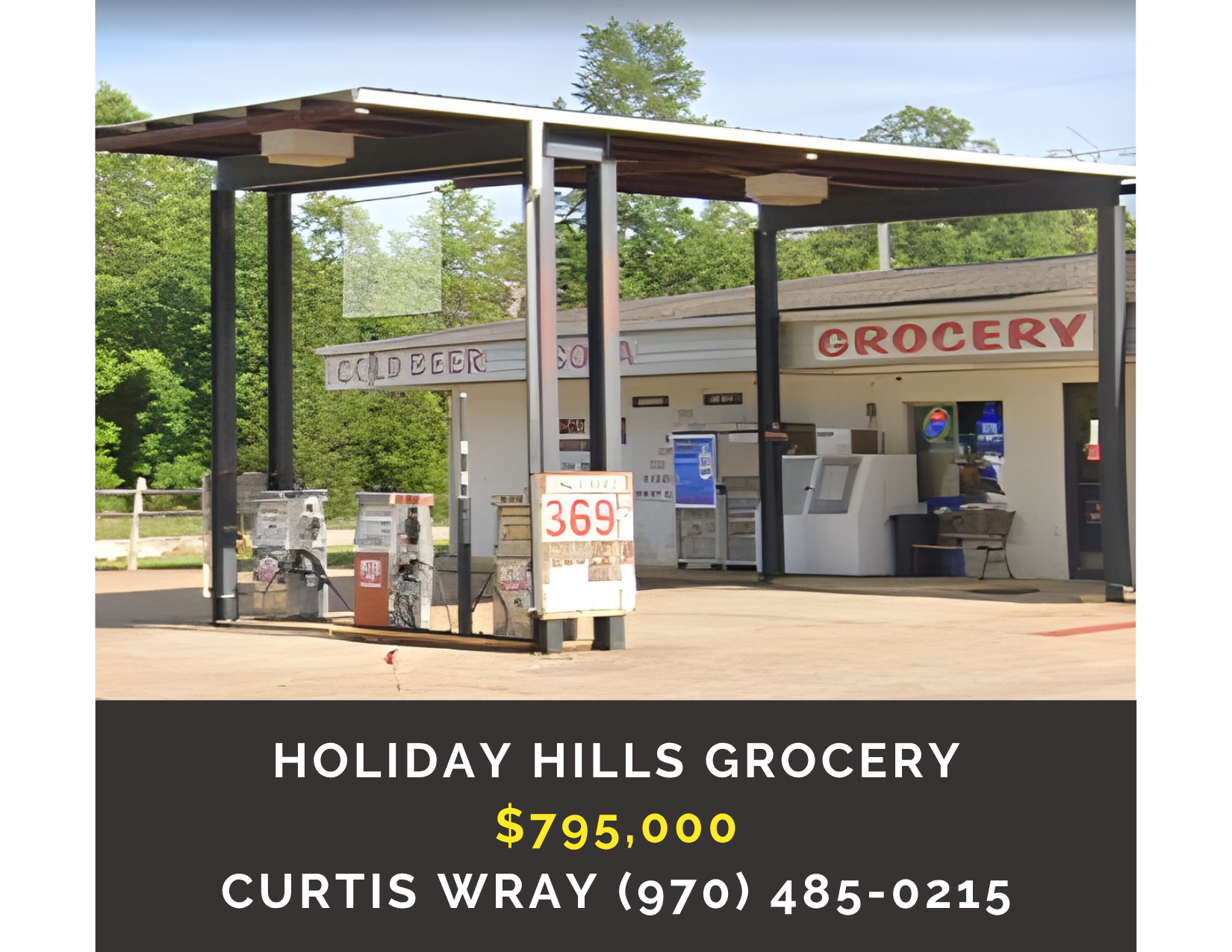       
  
     Holiday Hills Grocery    Type:  Convenience Store, Retail, Fuel  Location:  North Arkansas  Price:   $795,000   MLS : 1336392  This is a long-established convenience store located in North Central Arkansas. Because of its location, the