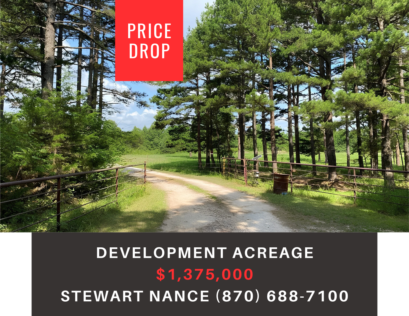       
  
     3309 NC 421, Marble Falls, AR    Type:  Land, Real Estate, Development, Recreational  Price:  $1,375,000  MLS:  1311651  Beautiful development acreage located in the heart of the Ozarks. South boundary adjacent to old Dogpatch and John