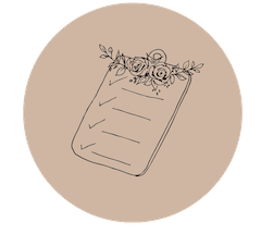 illustration of a clipboard decorated with flowers and with a checklist attached