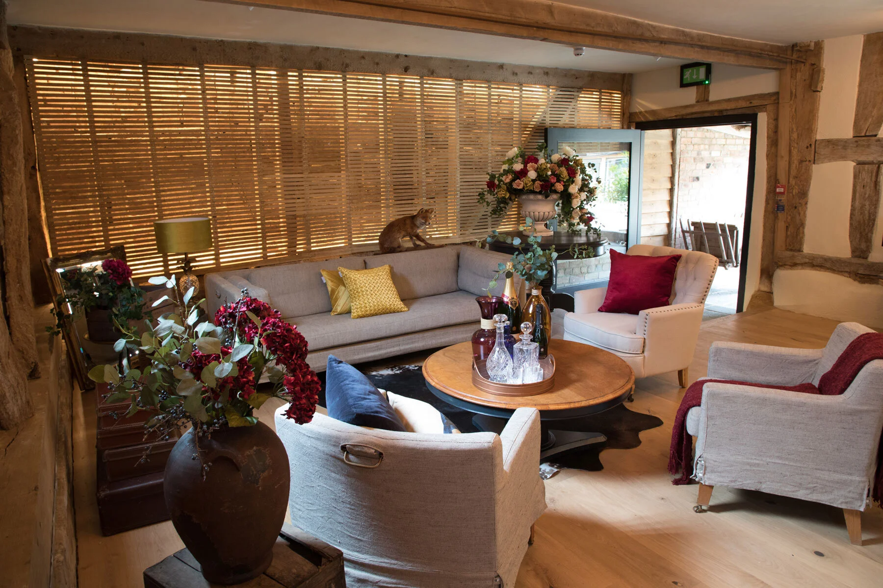 Close up of seating area