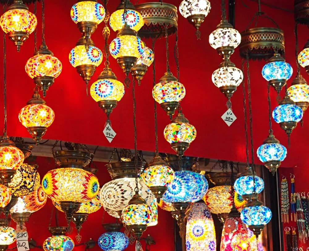 traditional turkish mosaic lamps