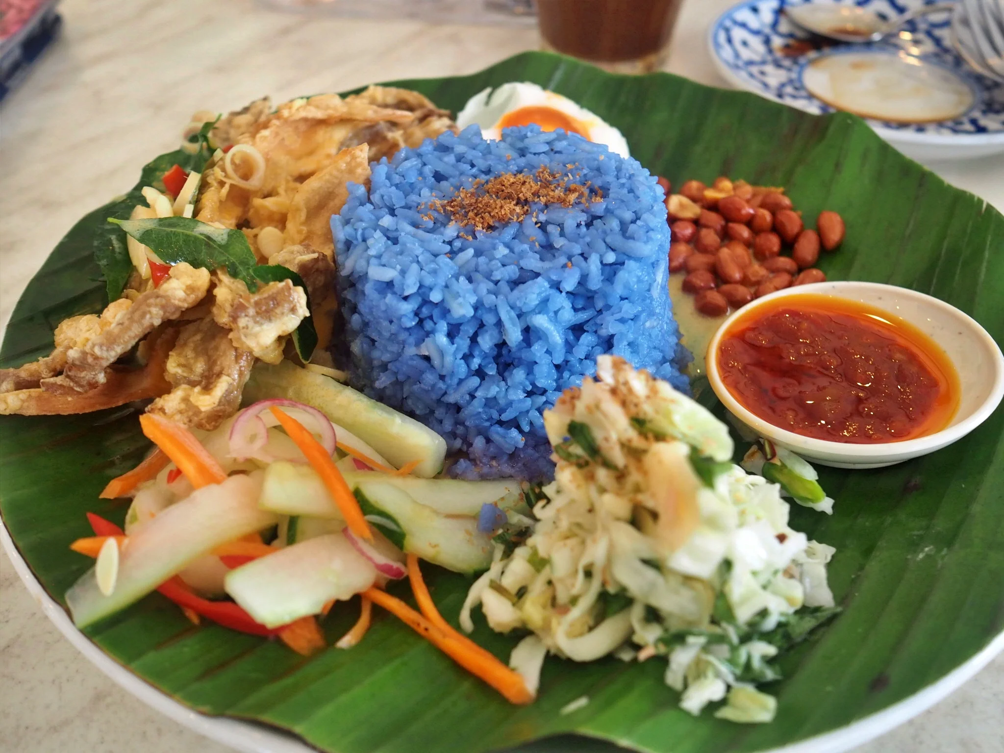 A very delicious nasi kerabu in Sandakan, Malaysia