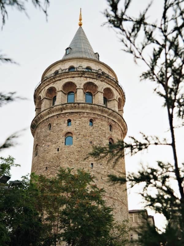 14 day travel itinerary turkey Galata tower through the trees, 10 day turkey itinerary