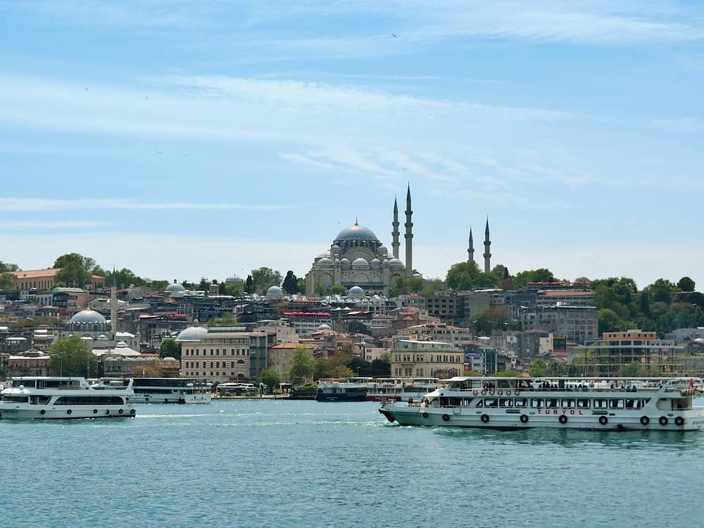 view of Suleymaniye Mosque over the Golden Horn