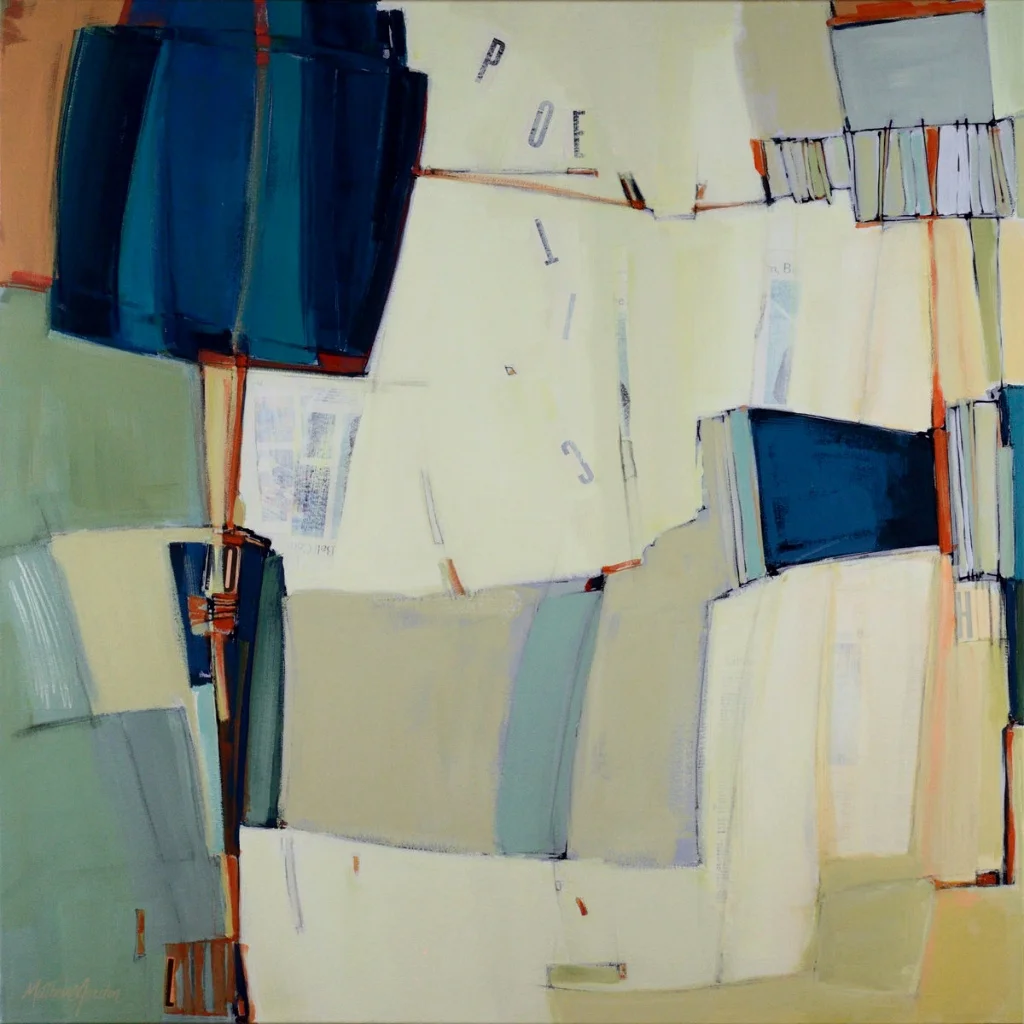 Truth Seeker , acrylic and mixed media on canvas, 40 x 40 inches