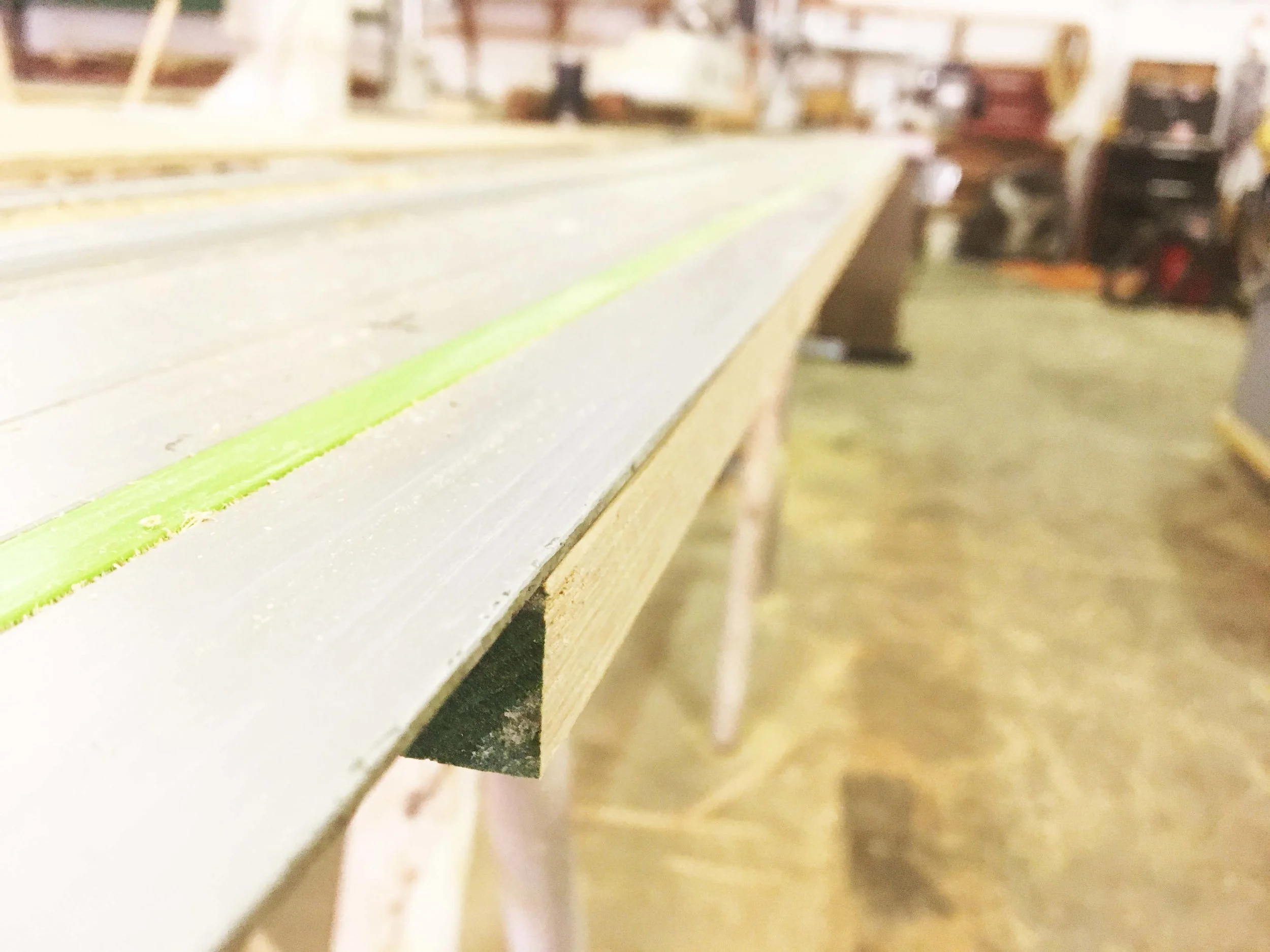 After cutting, a straight edge! WOOHOO!