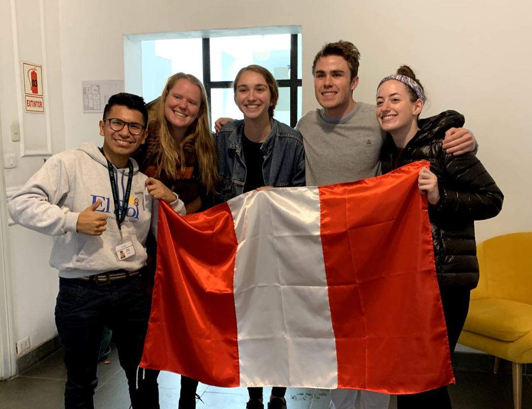 EdOdyssey’s current study abroad students pose for a photo during their first few weeks acclimating in Lima, Peru.