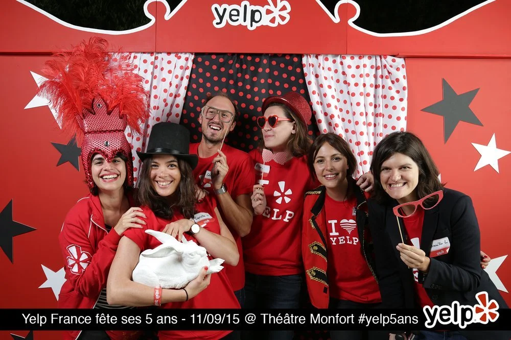 Cyrielle (holding bunny) and the rest of the Yelp France team in 2015