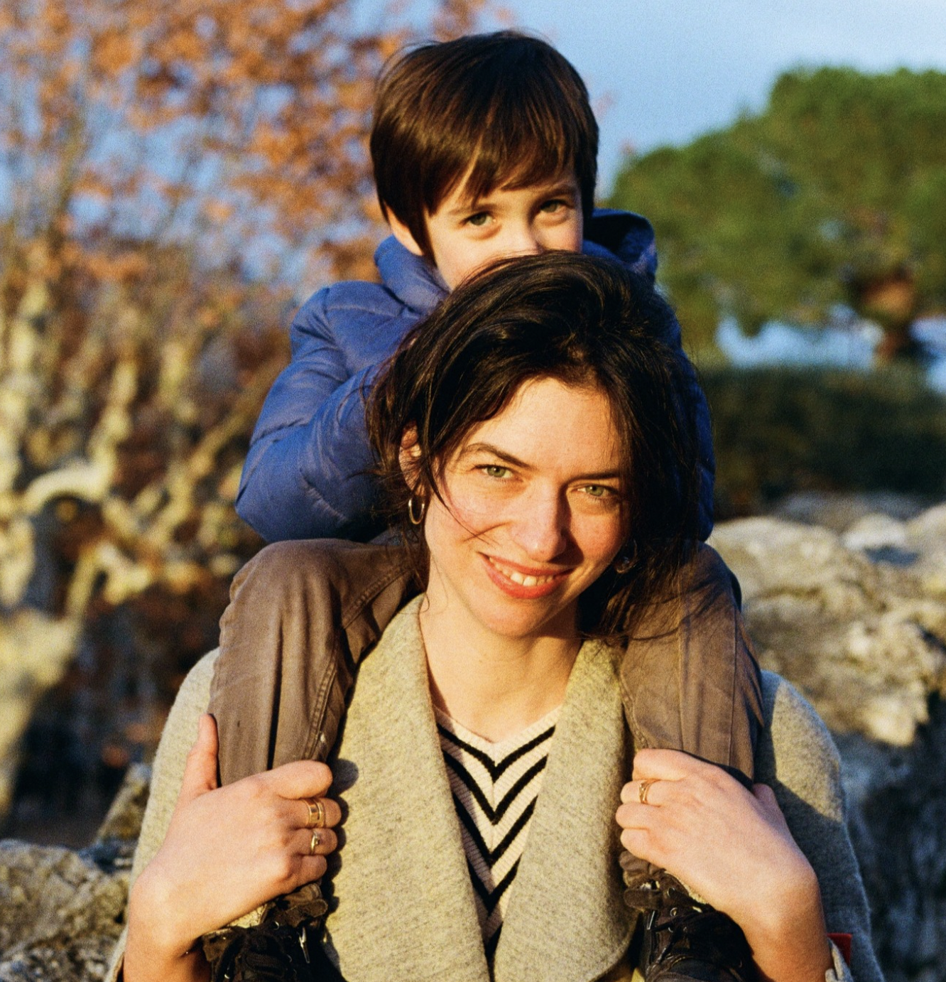 With her son in the south of France, photo by her husband Cyrielle Weiner