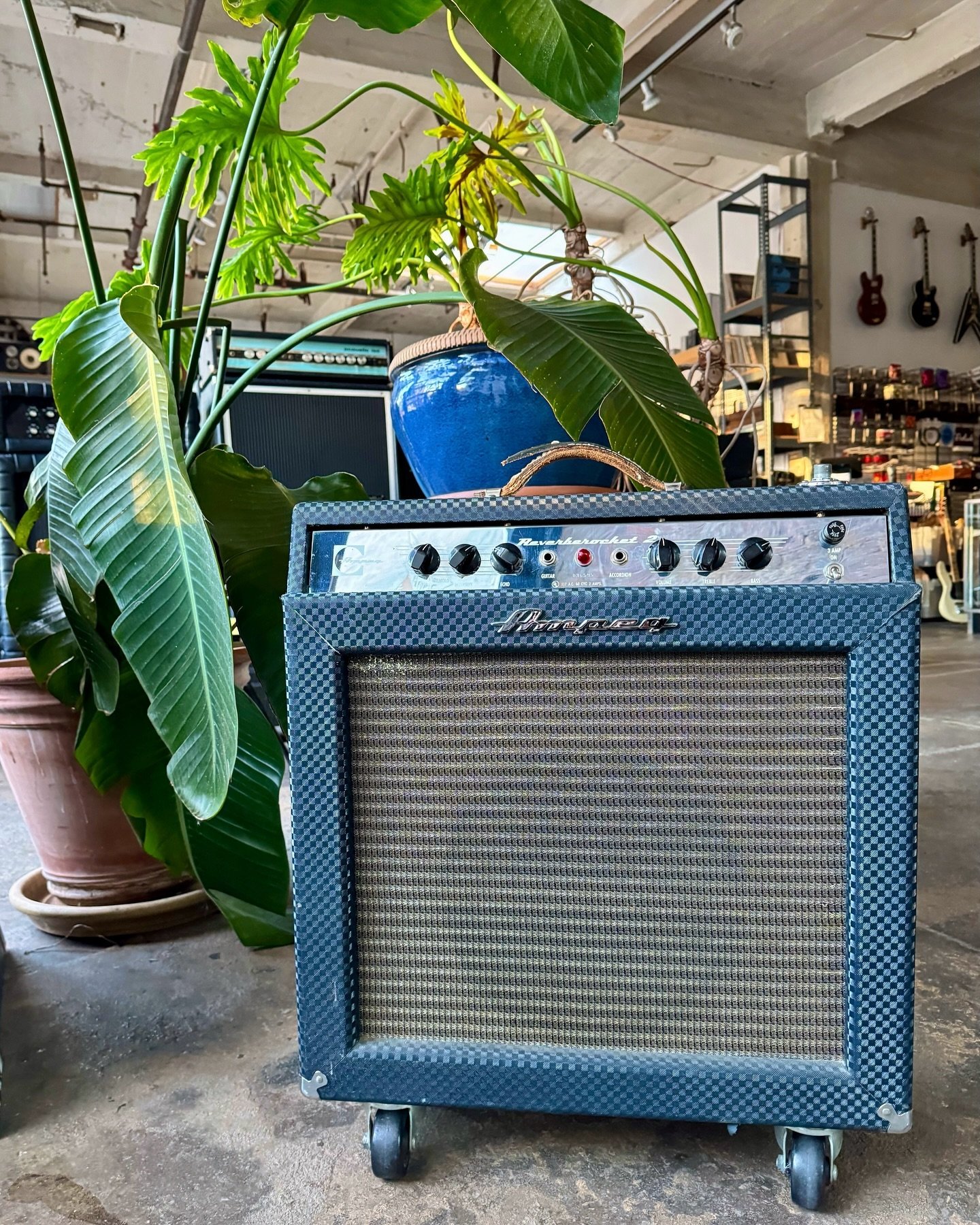 All fixed up is this clean 66 Ampeg Reverbrocket 2. This lovely Linden made amp needed the electrolytic caps replaced and a good servicing. I did another mint Ampeg a few days ago I posted. I don&rsquo;t like posting the same amp close together but b